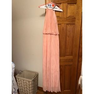 Light pink/coral pleated gown size 6